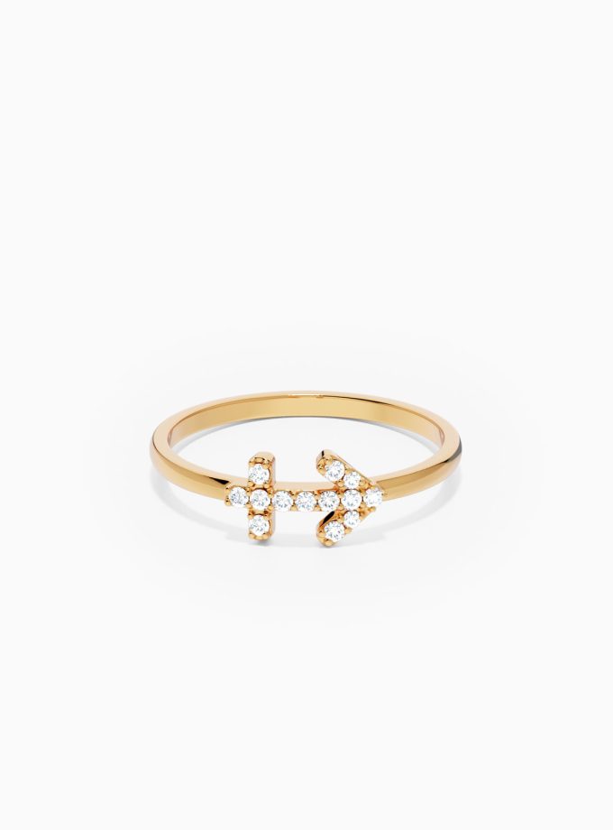 Sagittarius Zodiac Ring with Diamonds in 18K Gold | Zodiac Sign Ring | Zodiac Diamond Ring | Varudai