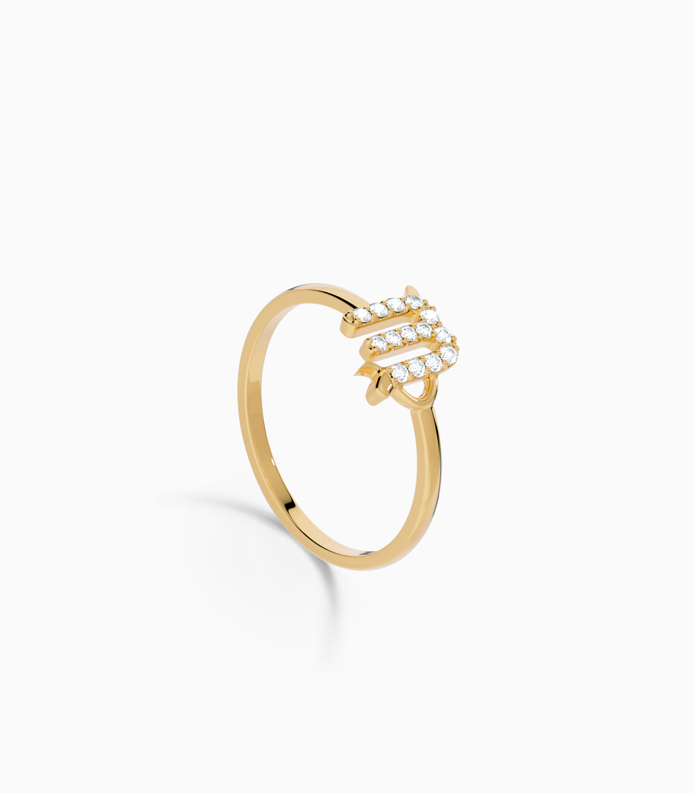 Virgo Zodiac Ring with Diamonds in 18K Gold | Zodiac Sign Ring | Zodiac Diamond Ring | Varudai