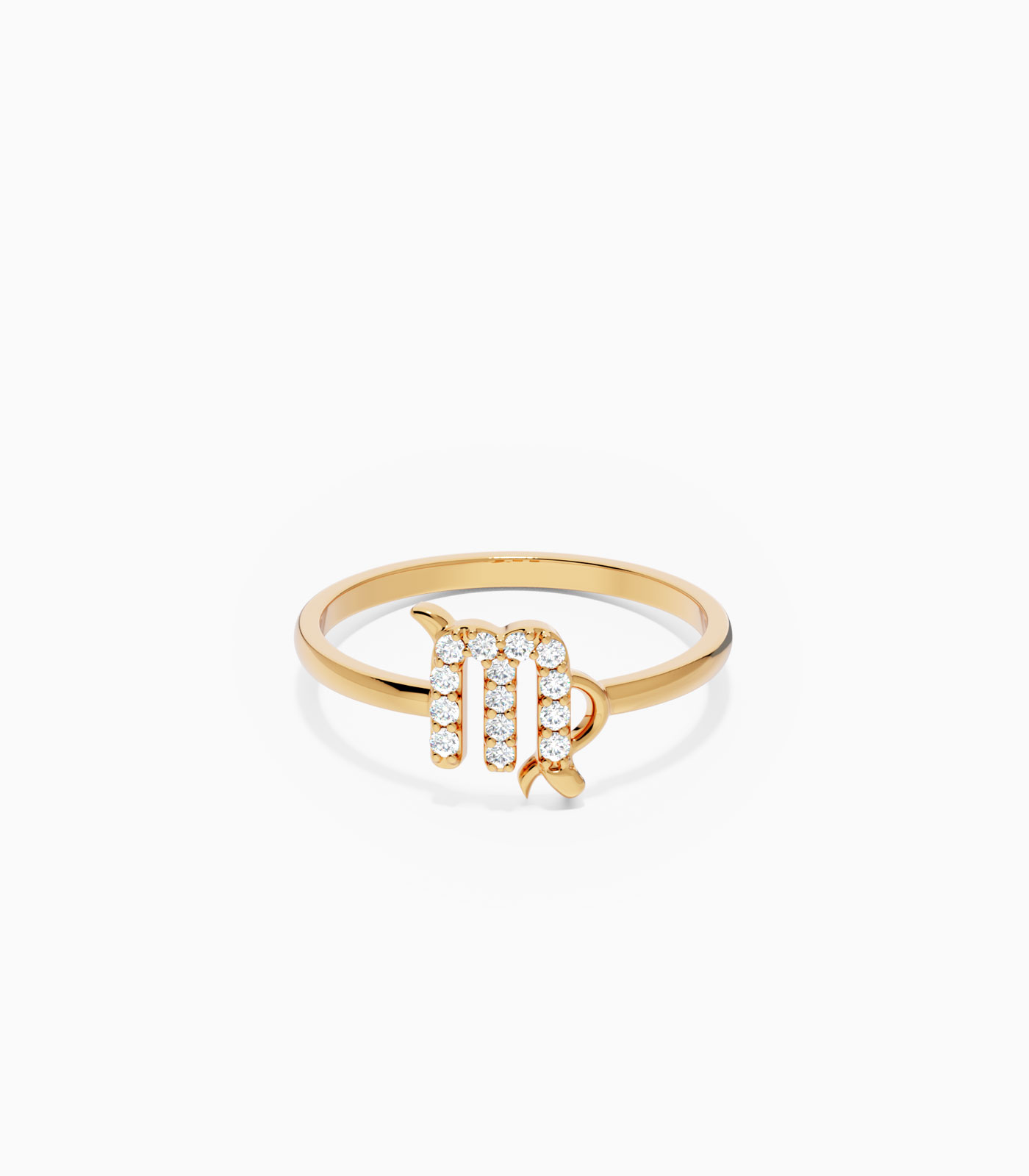 Virgo Zodiac Ring with Diamonds in 18K Gold | Zodiac Sign Ring | Zodiac Diamond Ring | Varudai