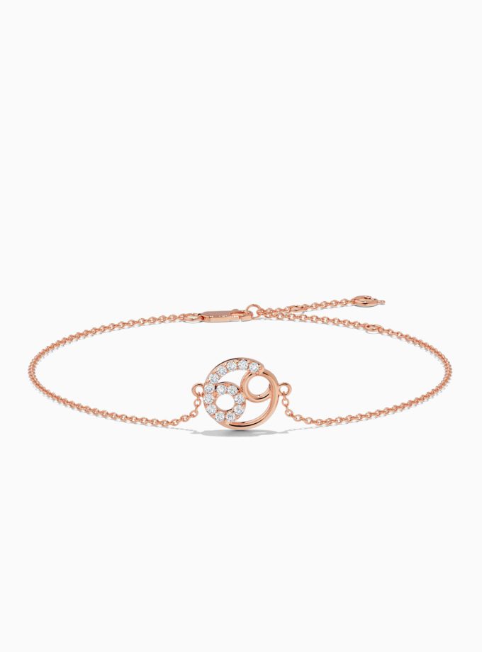 Graceful Cancer Zodiac Bracelet in 18k Gold | Diamond Bracelet | Gold Bracelet | Zodiac Sign Bracelet | Varudai Jewelry House