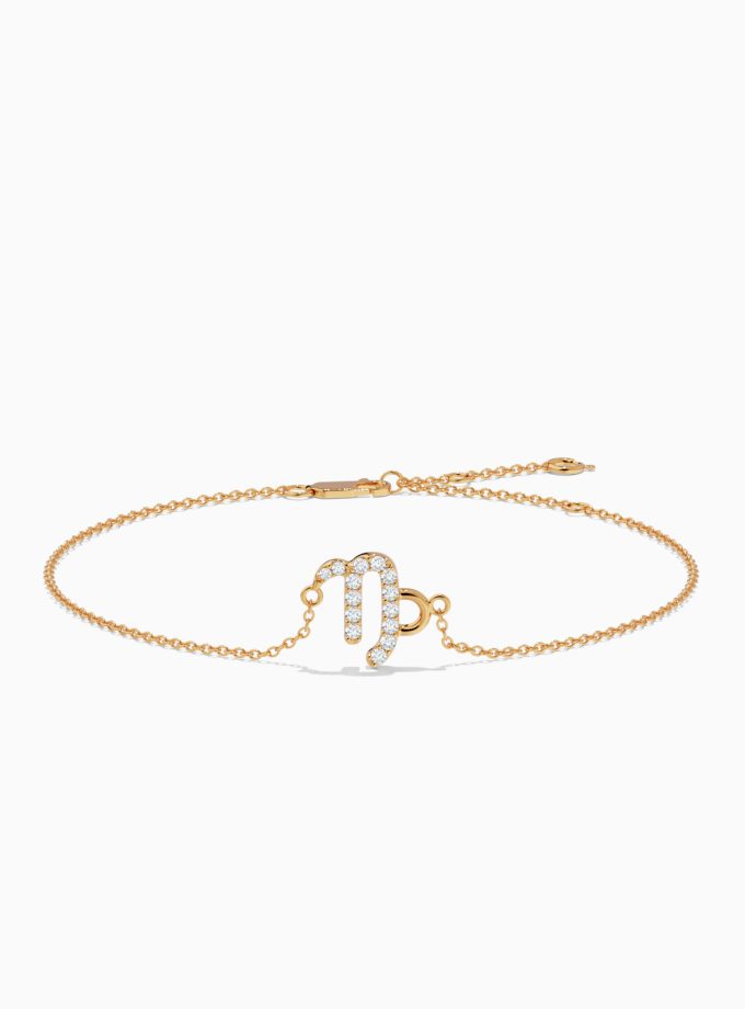 Stylish Capricorn Zodiac Bracelet with Diamonds | Diamond Bracelet | Gold Bracelet | Zodiac Sign Bracelet | Varudai Jewelry House