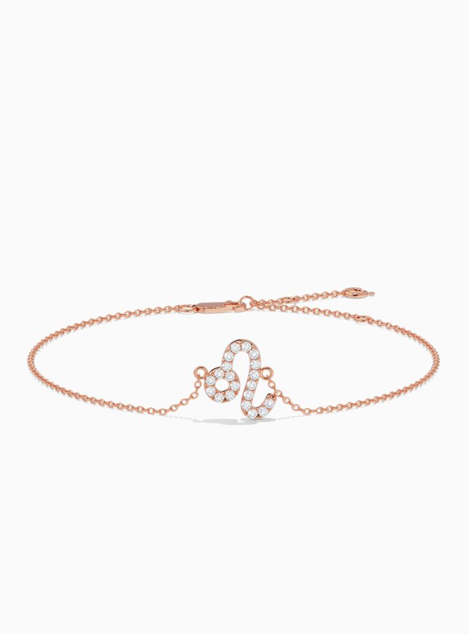 Leo Zodiac Sign Bracelet with Dazzling Diamonds | Diamond Bracelet | Gold Bracelet | Zodiac Sign Bracelet | Varudai Jewelry House