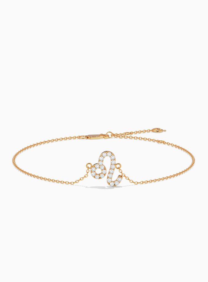 Leo Zodiac Sign Bracelet with Dazzling Diamonds | Diamond Bracelet | Gold Bracelet | Zodiac Sign Bracelet | Varudai Jewelry House