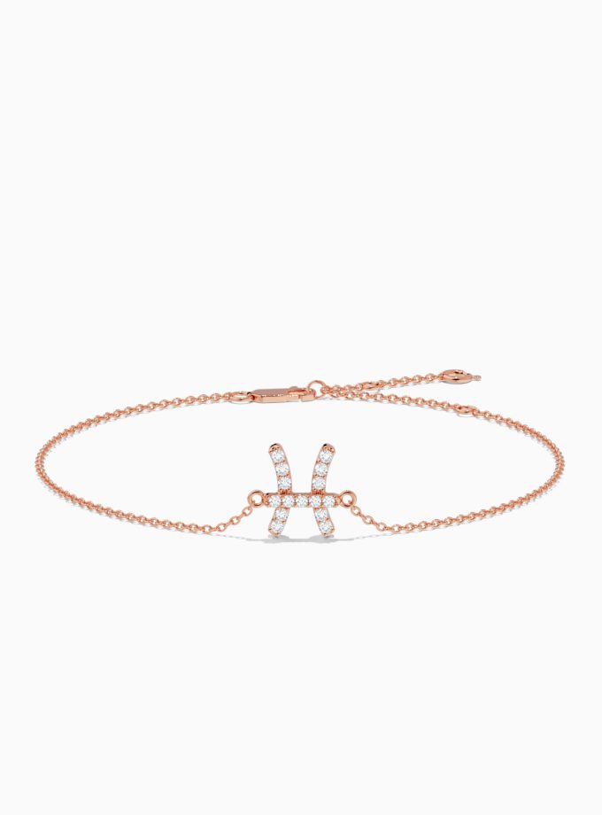 Charming Pisces Diamond Bracelet in Gold | Diamond Bracelet | Gold Bracelet | Zodiac Sign Bracelet | Varudai Jewelry House