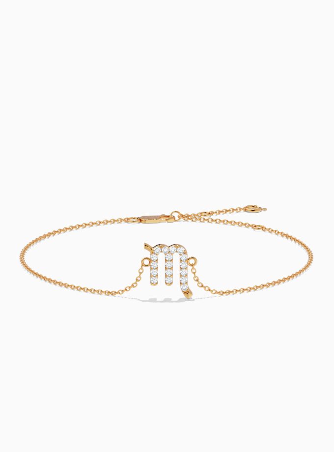 Mystic Scorpio Zodiac Bracelet with Diamonds | Diamond Bracelet | Gold Bracelet | Zodiac Sign Bracelet | Varudai Jewelry House