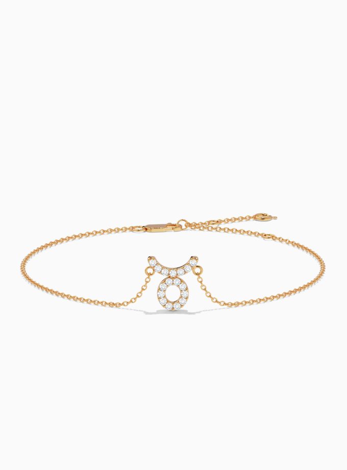 Taurus Zodiac Bracelet in Gold and Diamond | Diamond Bracelet | Gold Bracelet | Zodiac Sign Bracelet | Varudai Jewelry House