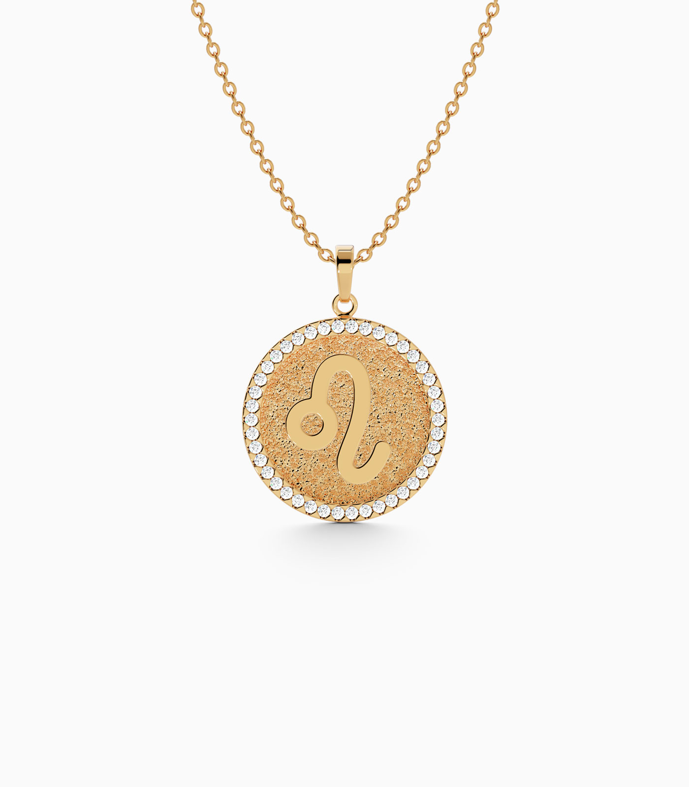 Elegant Leo Zodiac Pendant in 18k Gold | Zodiac Diamond Pendant | Zodiac Sign Gold Pendant | Zodiac Sign Necklace | Zodiac Sign Diamond Necklace | Varudai Jewelry House | Varudai