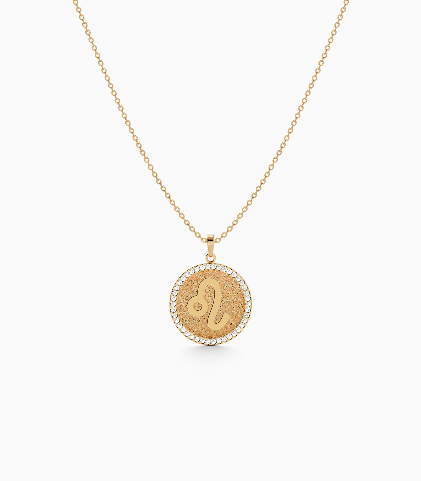 Elegant Leo Zodiac Pendant in 18k Gold | Zodiac Diamond Pendant | Zodiac Sign Gold Pendant | Zodiac Sign Necklace | Zodiac Sign Diamond Necklace | Varudai Jewelry House | Varudai