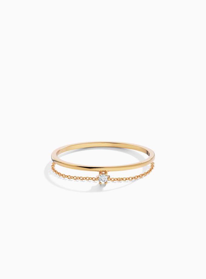 Minimalist Chain Accent Ring in 18k Gold | Chain rings | Varudai Jewellery | Varudai | Diamond Rings