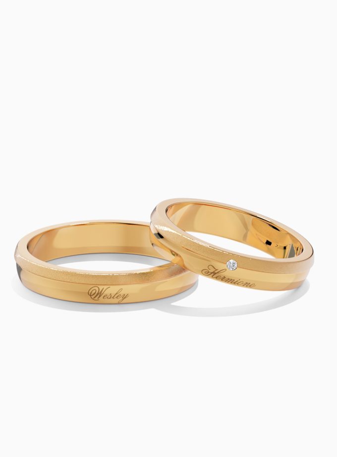 Personalized Couple Rings in 18k Gold | Couple Rings | Engagement Rings | Wedding Rings | Varudai Jewellery | Varudai