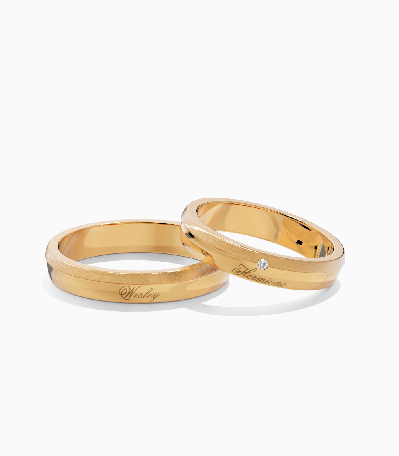 Personalized Couple Rings in 18k Gold | Couple Rings | Engagement Rings | Wedding Rings | Varudai Jewellery | Varudai