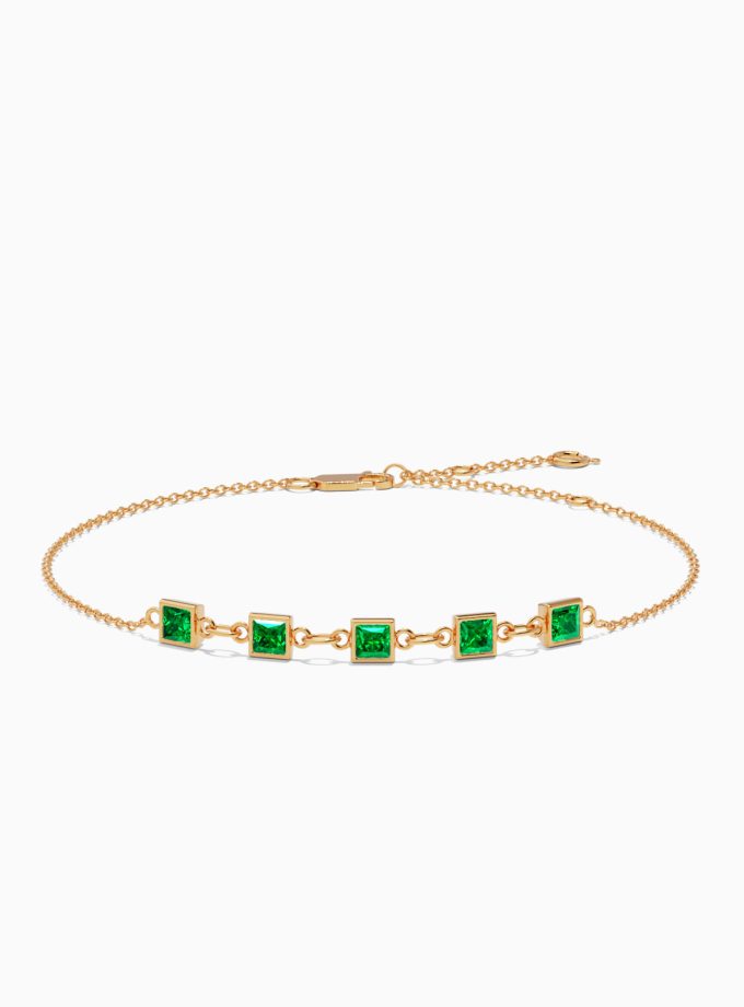 Square-Cut Gemstone Cascade Empress Bracelet