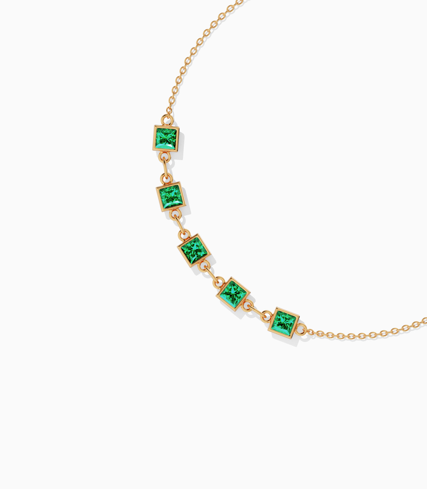 Square-Cut Gemstone Cascade Empress Bracelet - Image 2