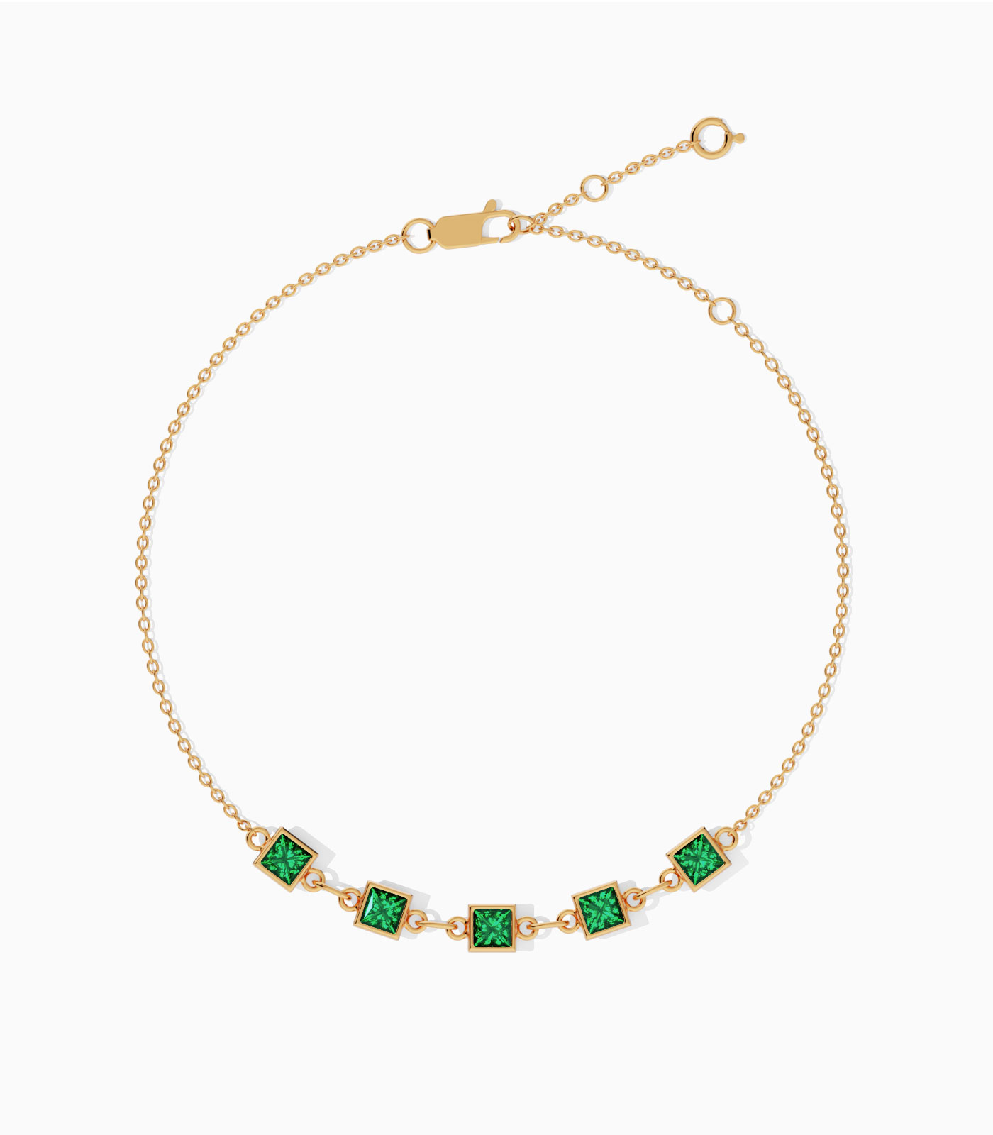 Square-Cut Gemstone Cascade Empress Bracelet - Image 3