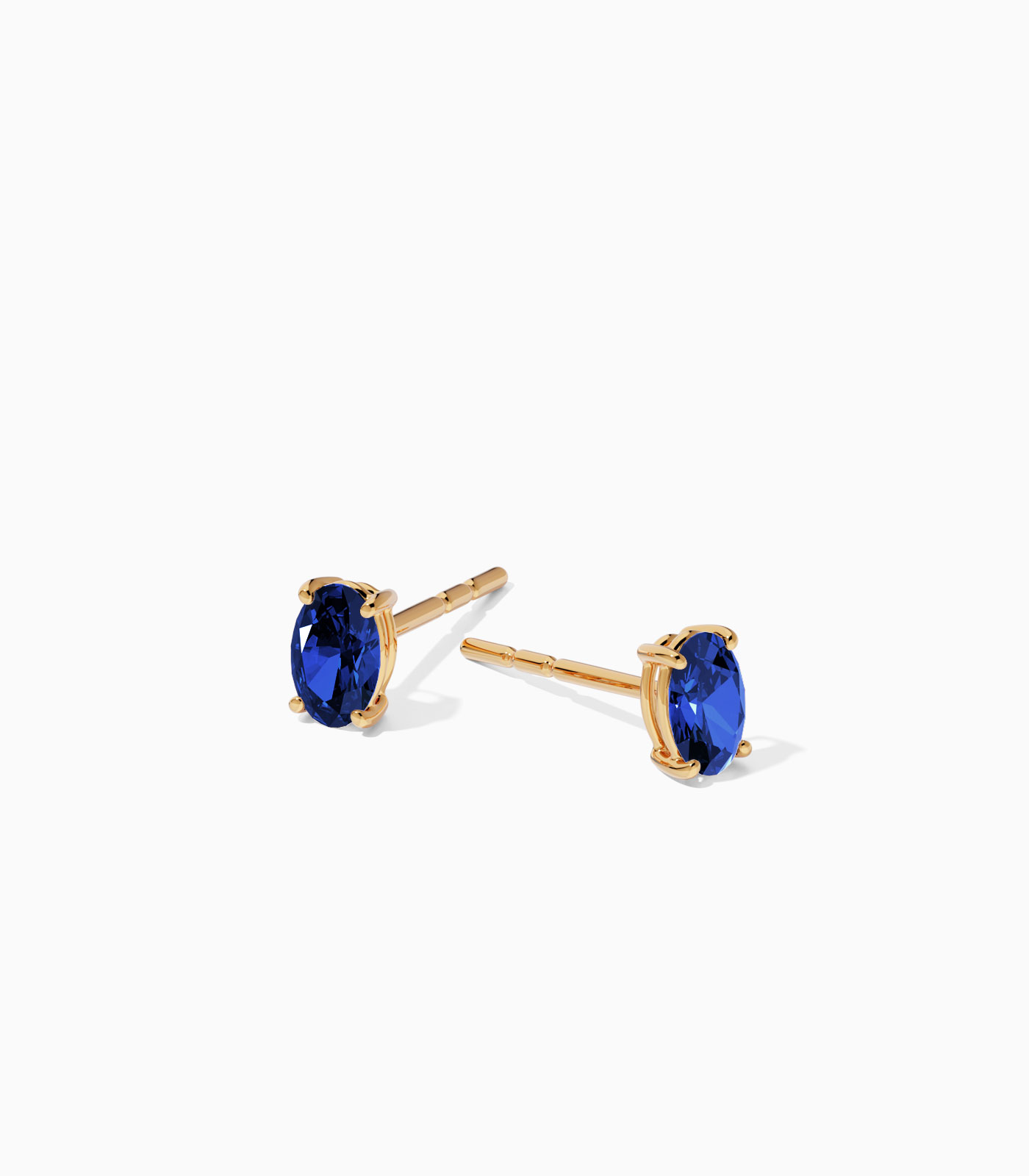 Elizabeth Oval Gemstone Studs in 18k Gold - Image 2