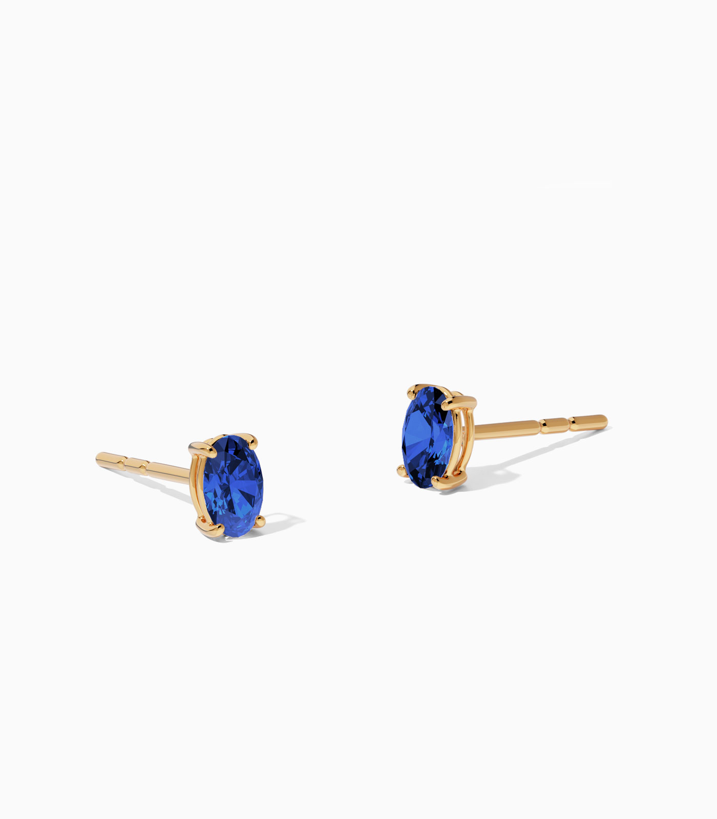 Elizabeth Oval Gemstone Studs in 18k Gold - Image 4