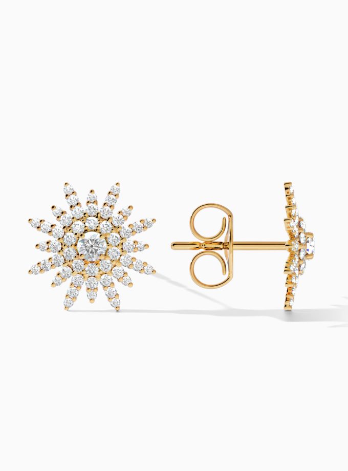 Viviana Sunburst Diamond Stud Earrings
