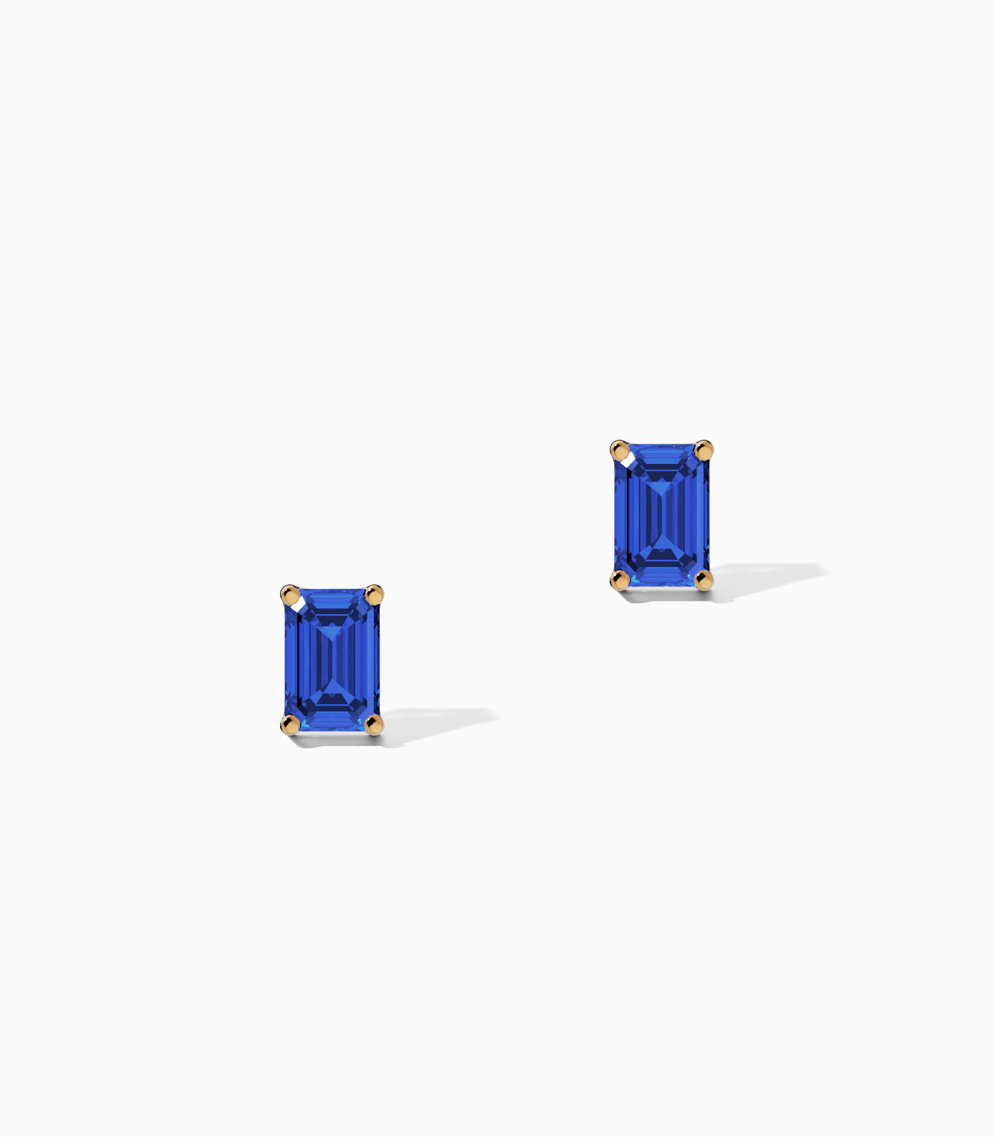 Emerald-Cut Gia Gemstone Stud Earrings - Image 3