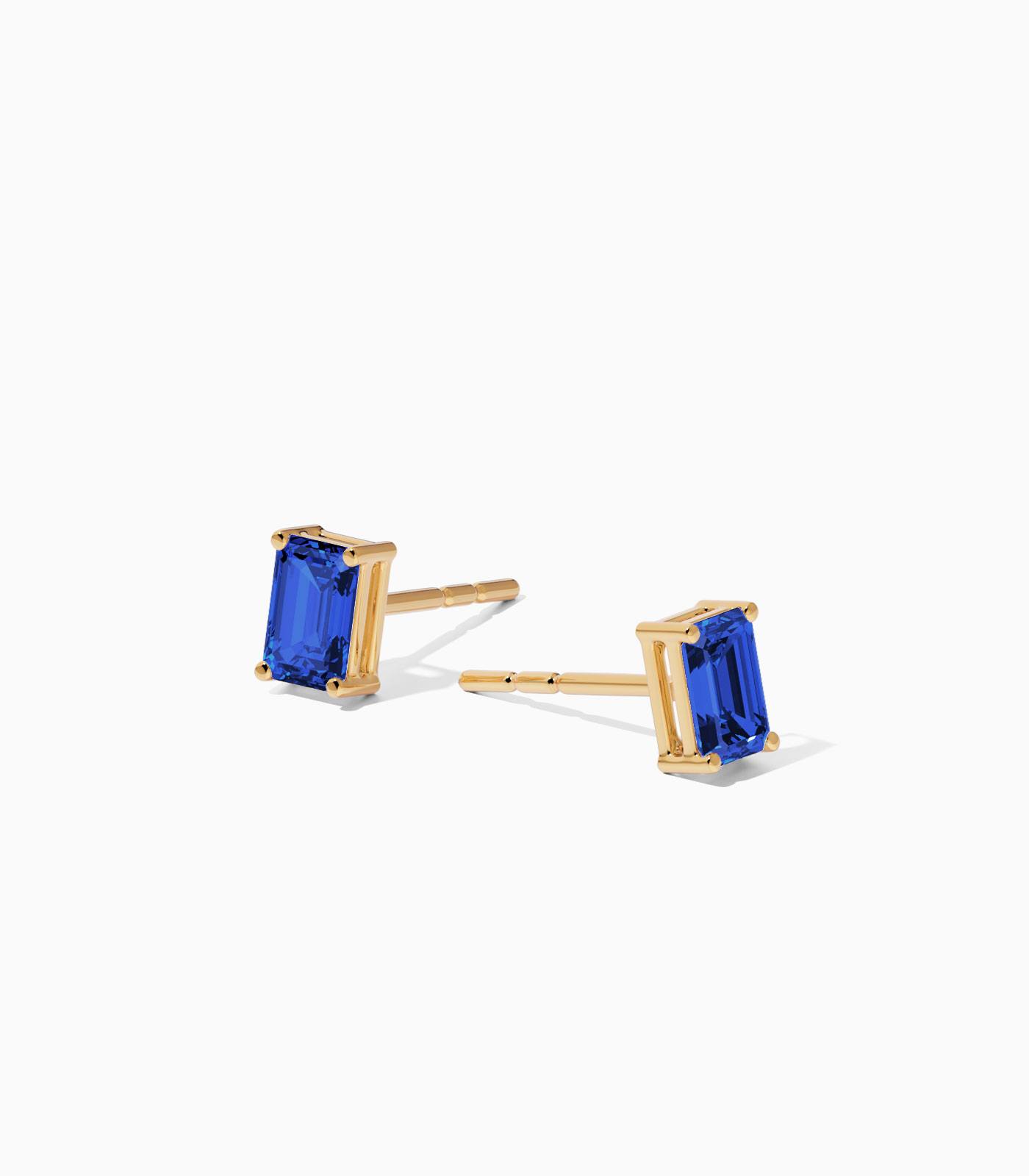 Emerald-Cut Gia Gemstone Stud Earrings