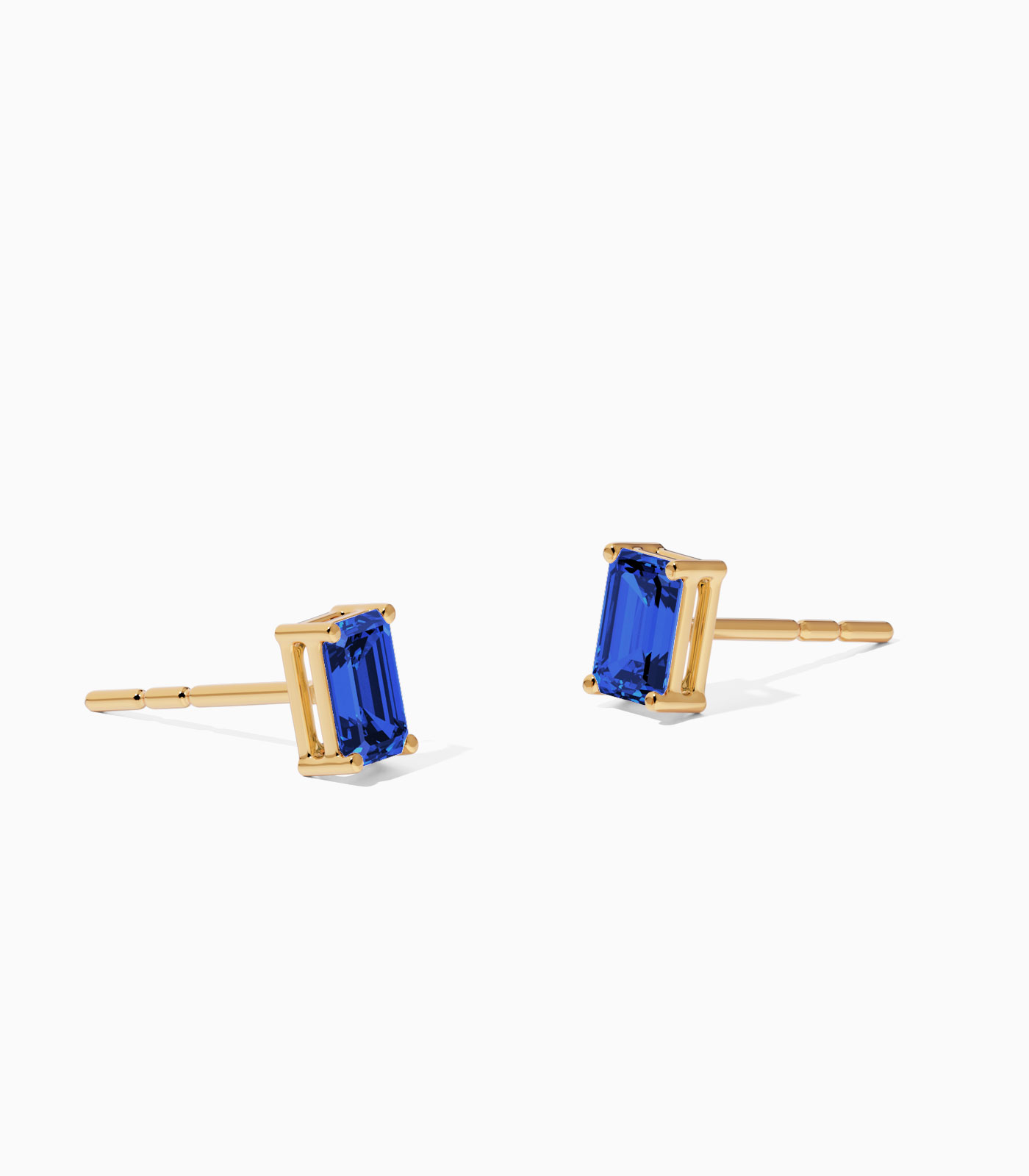 Emerald-Cut Gia Gemstone Stud Earrings - Image 4