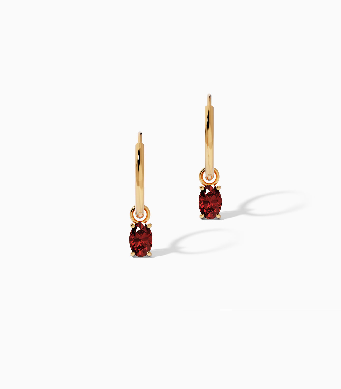 Amara Gemstone Drop Hoop Earrings - Image 2