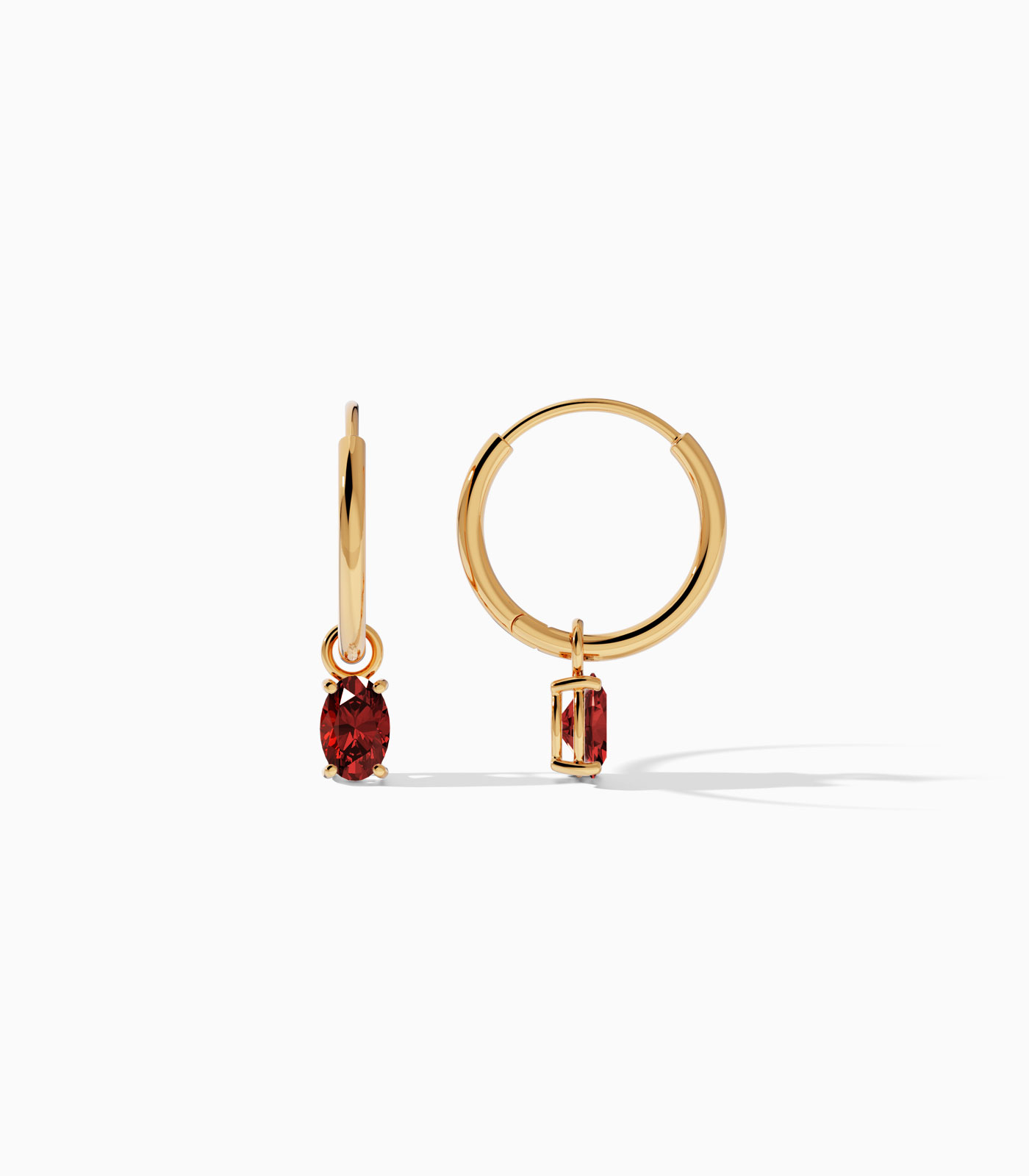 Amara Gemstone Drop Hoop Earrings
