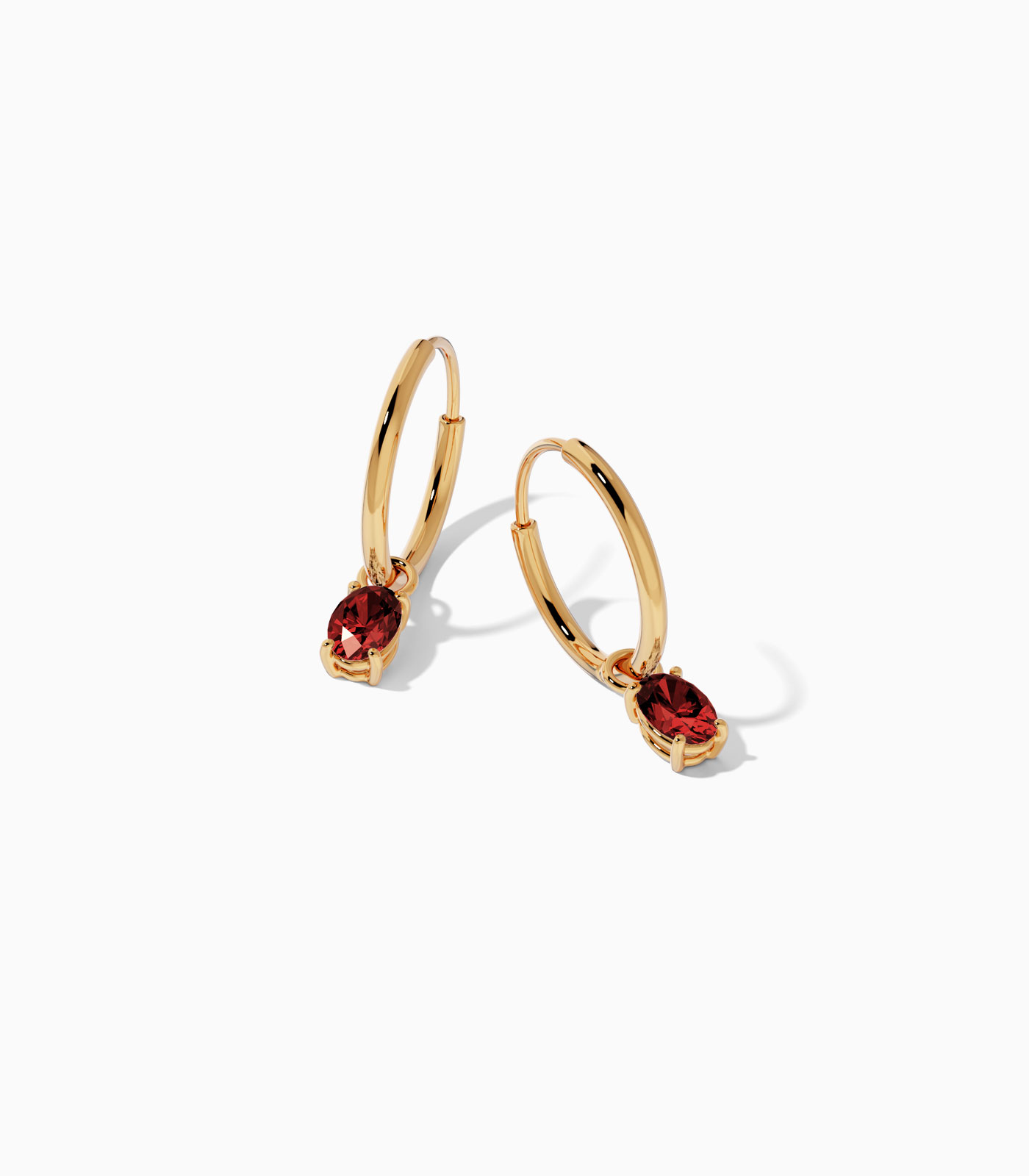 Amara Gemstone Drop Hoop Earrings - Image 3