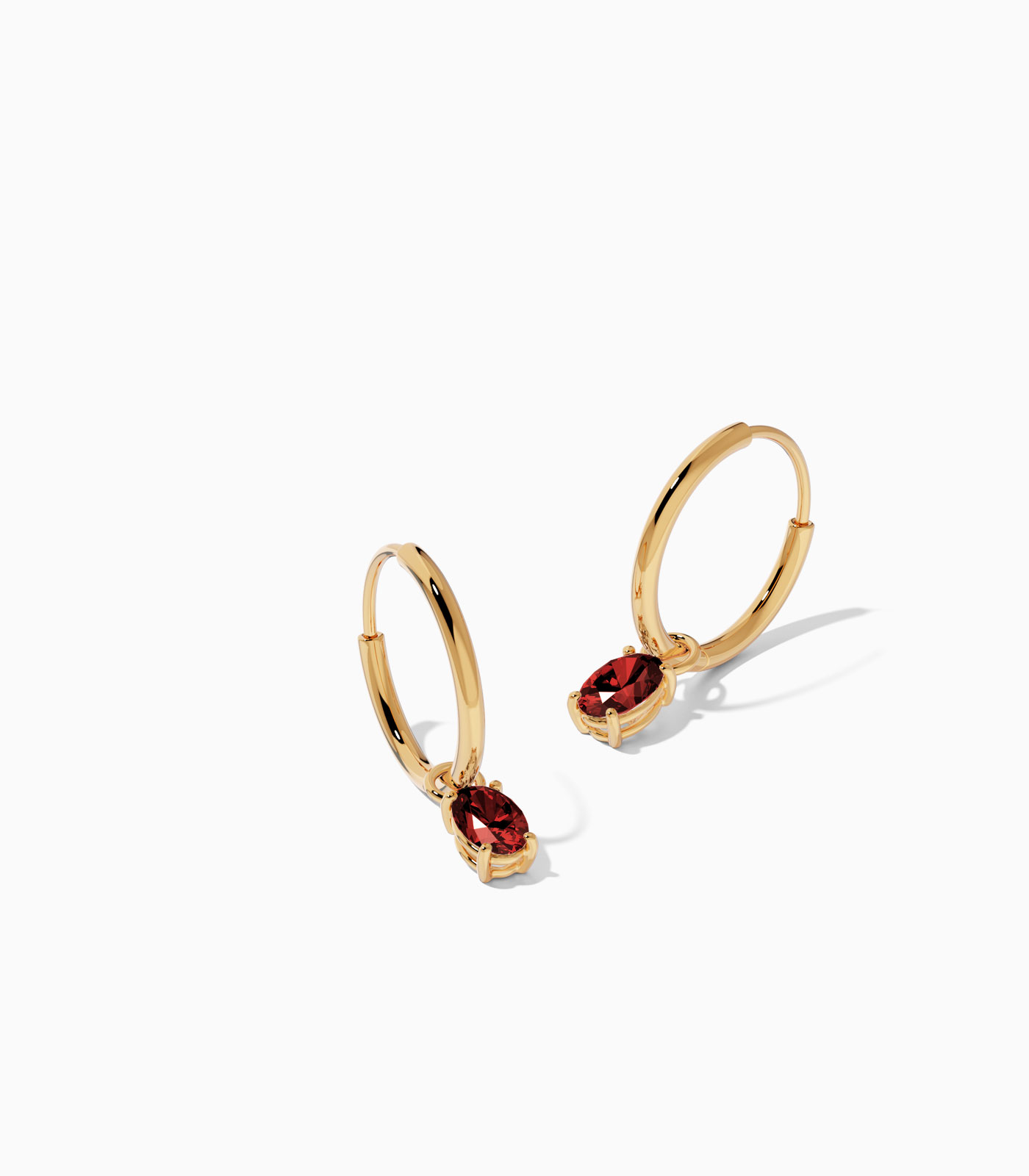 Amara Gemstone Drop Hoop Earrings - Image 4