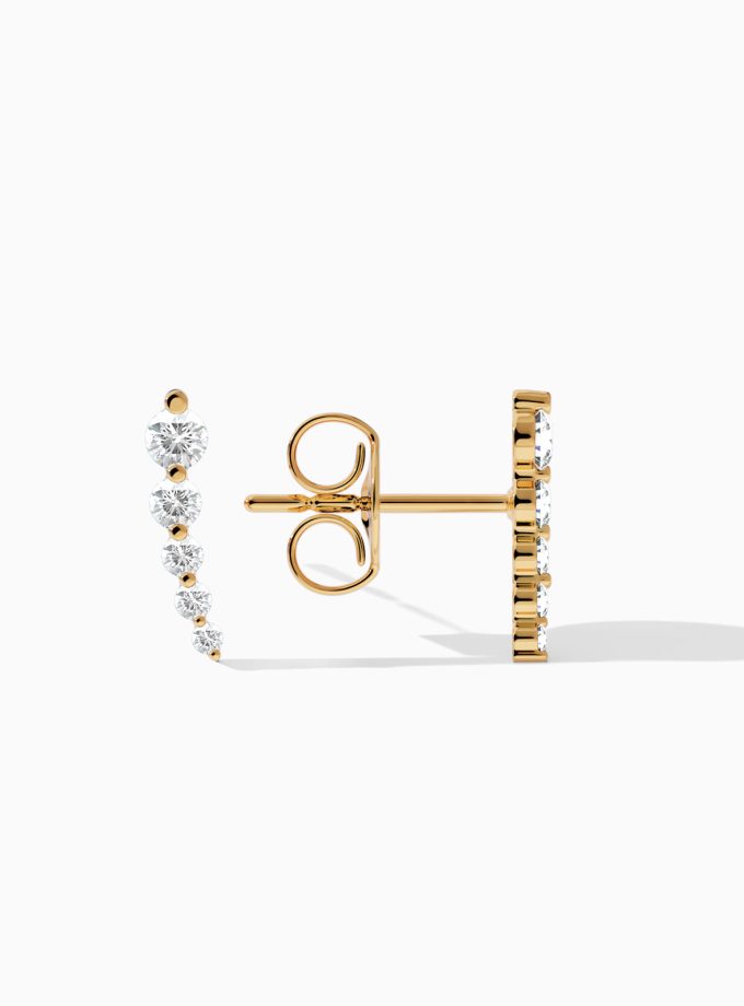 18k Gold Ember Arc Diamond Climber Earrings