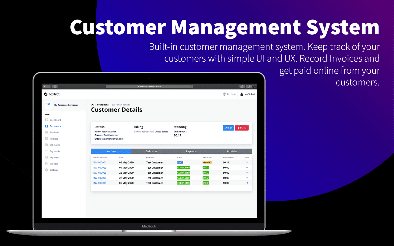 Foxtrot - Customer, Invoice and Expense Management System - 6