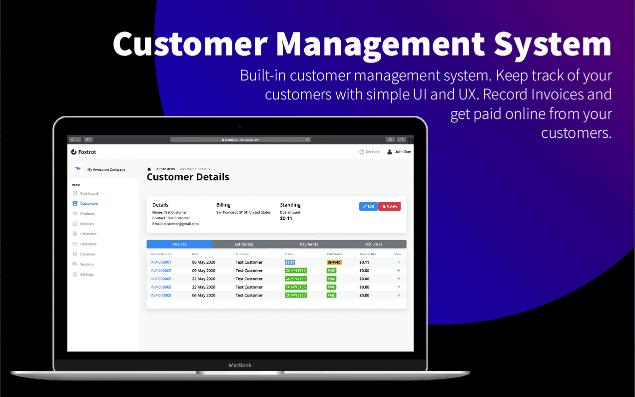 Foxtrot SaaS - Customer, Invoice and Expense Management System - 5