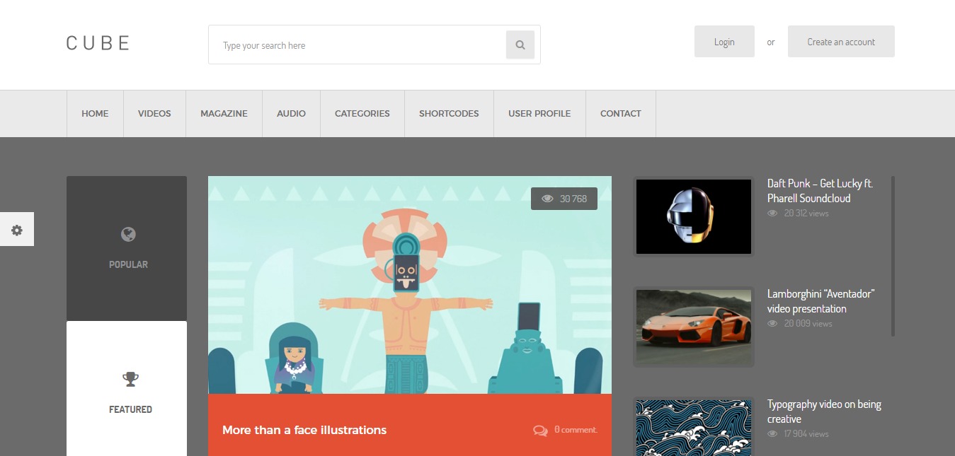 Cube wordpress theme for viral site