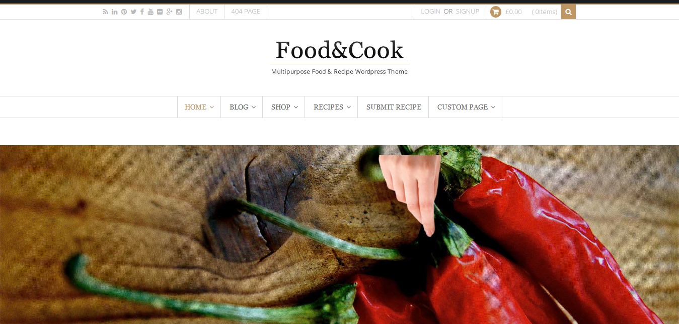 food cook viral wordpress theme demo image