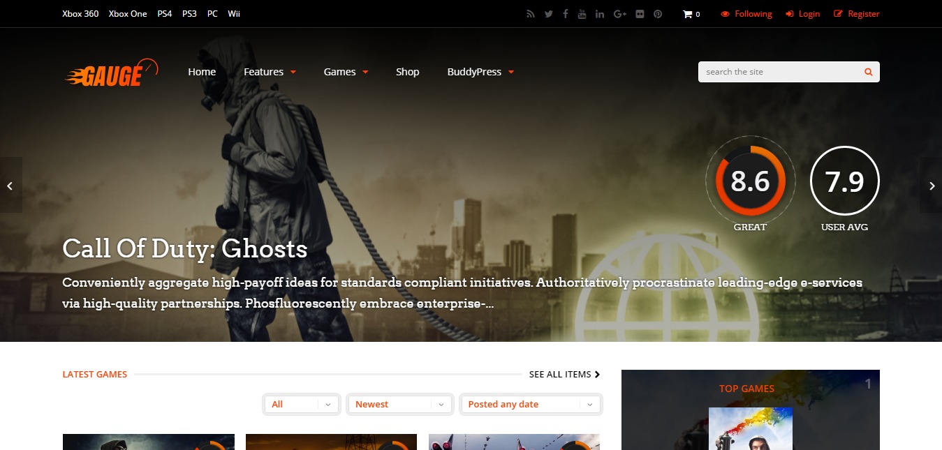 gauge viral wordpress theme