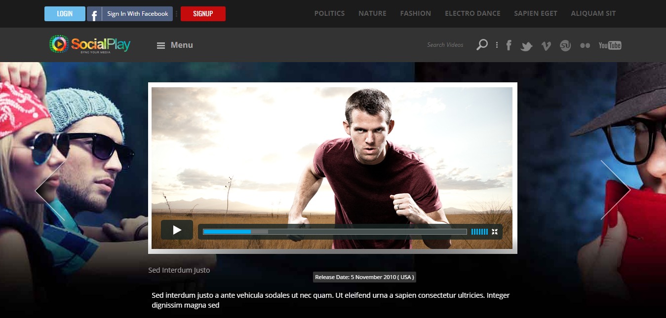SocialPlay Video WordPress Theme