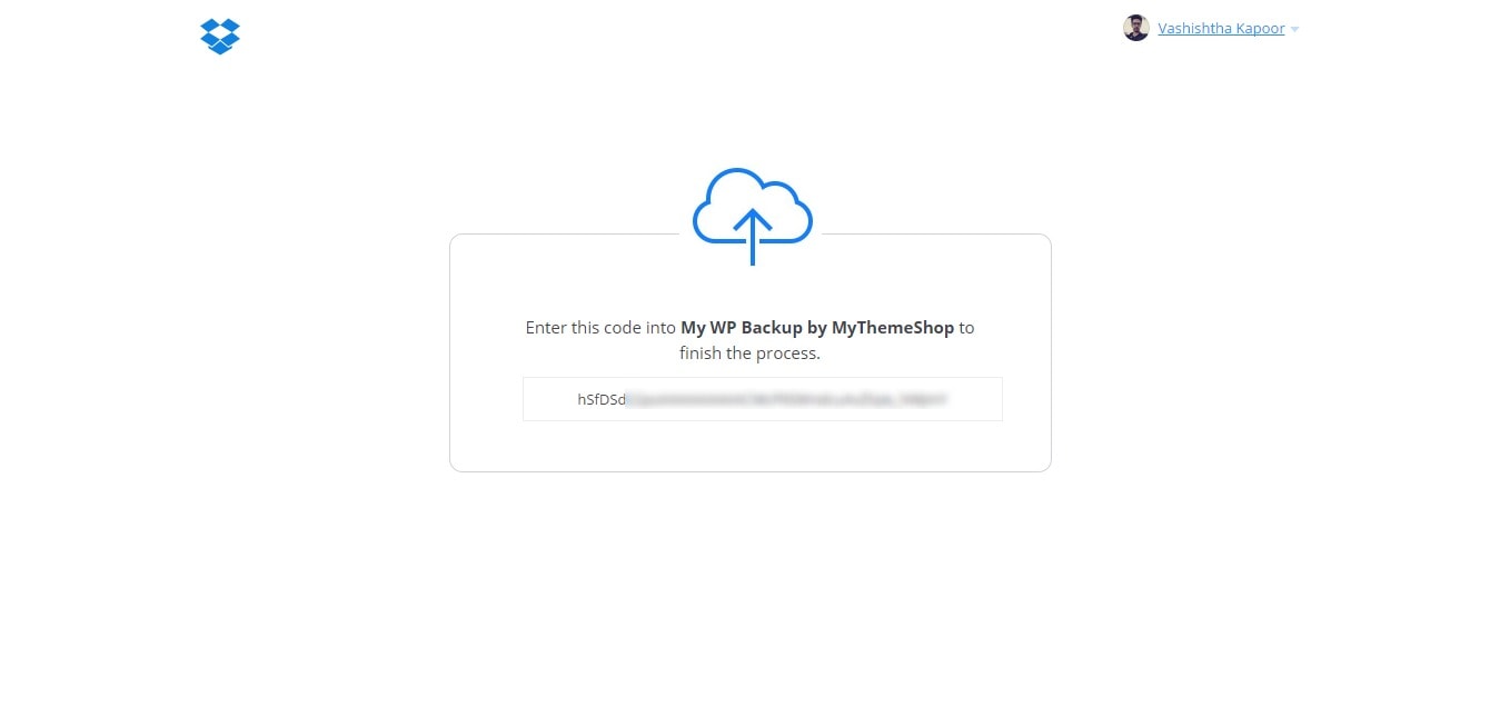 API Request Authorized Dropbox