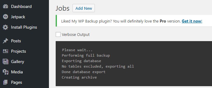 doing the backup