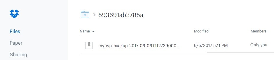 dropbox backup