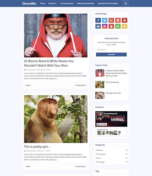 shareme blogger template