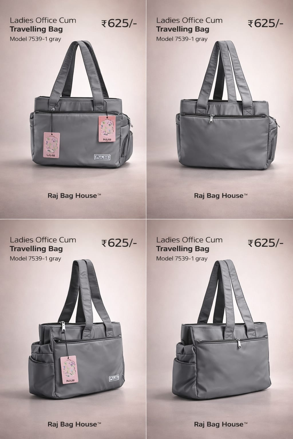 Pulse Pulse Womens Multiutility Model 7539 1 Small Tote Bag – Grey 2