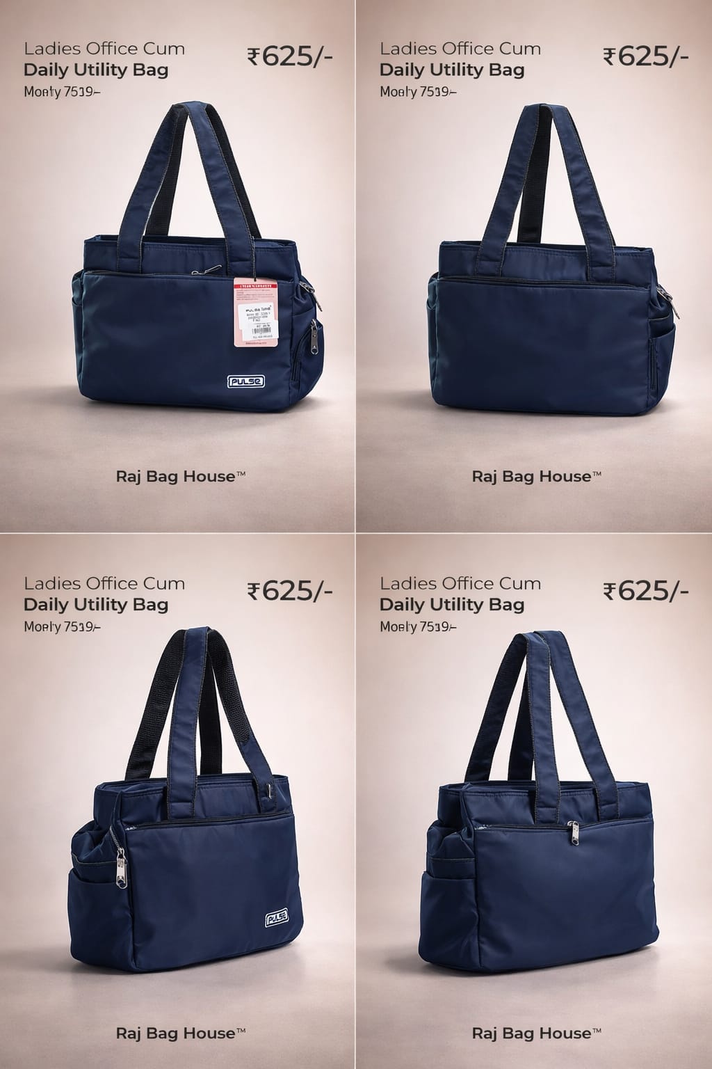 Pulse Pulse Womens Mutability Model 7539 1 Small Tote Bag – Navy Blue 2
