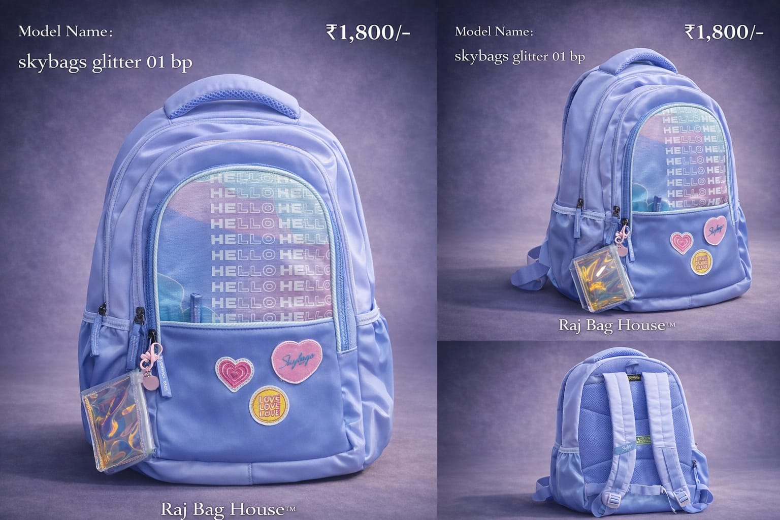Skybags Skybags Glitter 01 Small School Backpack – Blue 2
