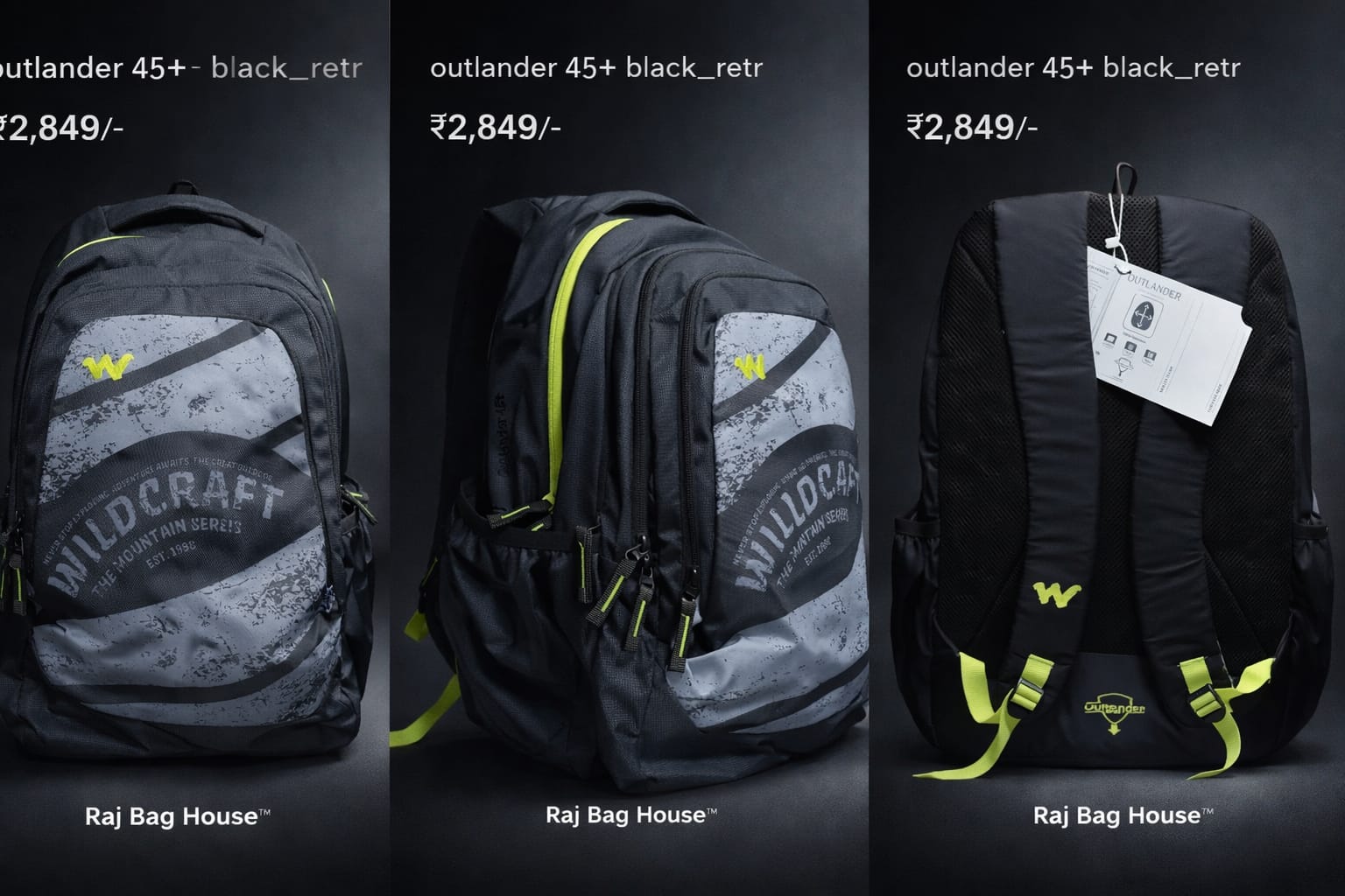 Wildcraft Wildcraft Outlander45+ Retr Large Backpack – Black / Grey 2