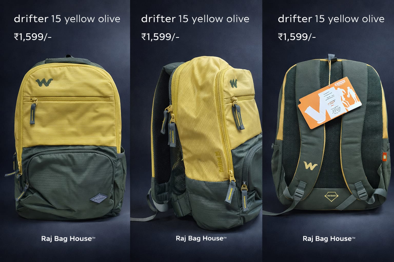 Wildcraft Wildcraft Drifter 15 Large Backpack – Yellow / Olive 2