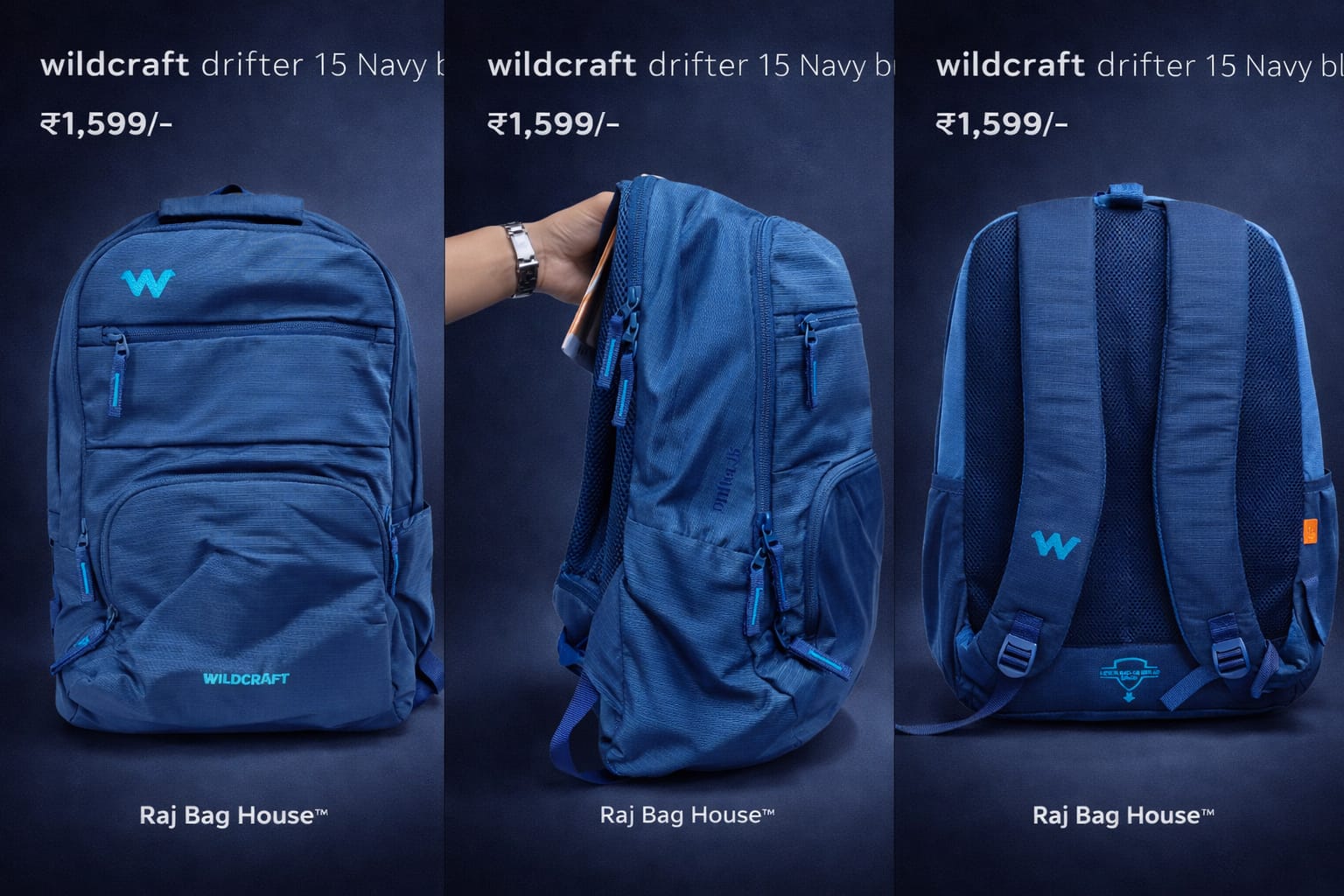 Wildcraft Wildcraft Drifter 15 Large Backpack – Navy Blue 2