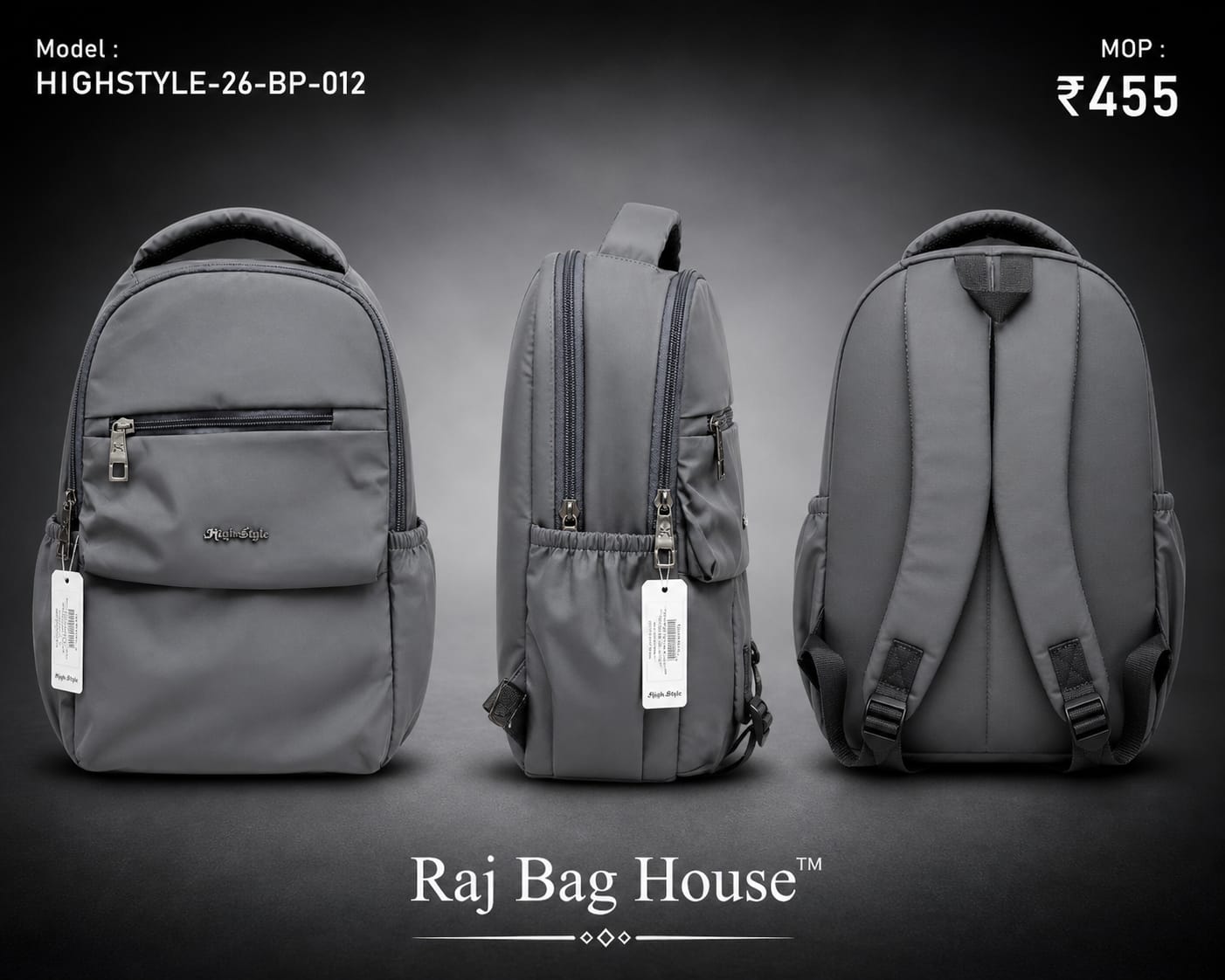 HighStyle 012 Small Backpack – Grey 2