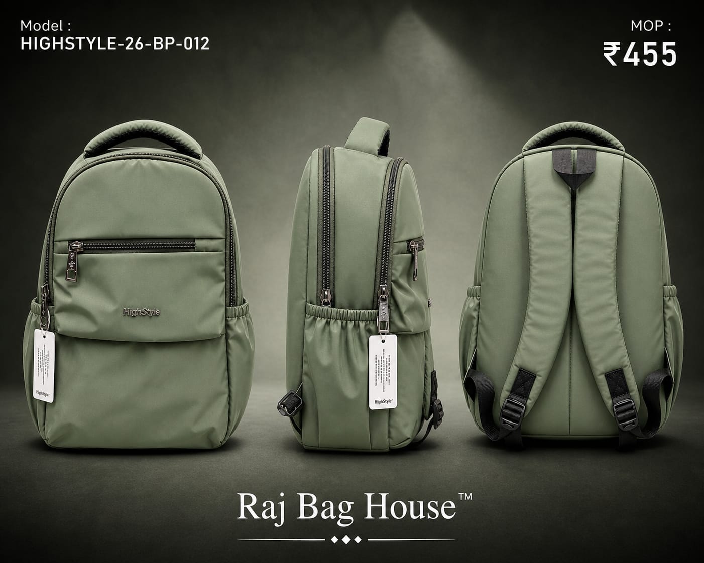 HighStyle 012 Small Backpack – Light Green 2