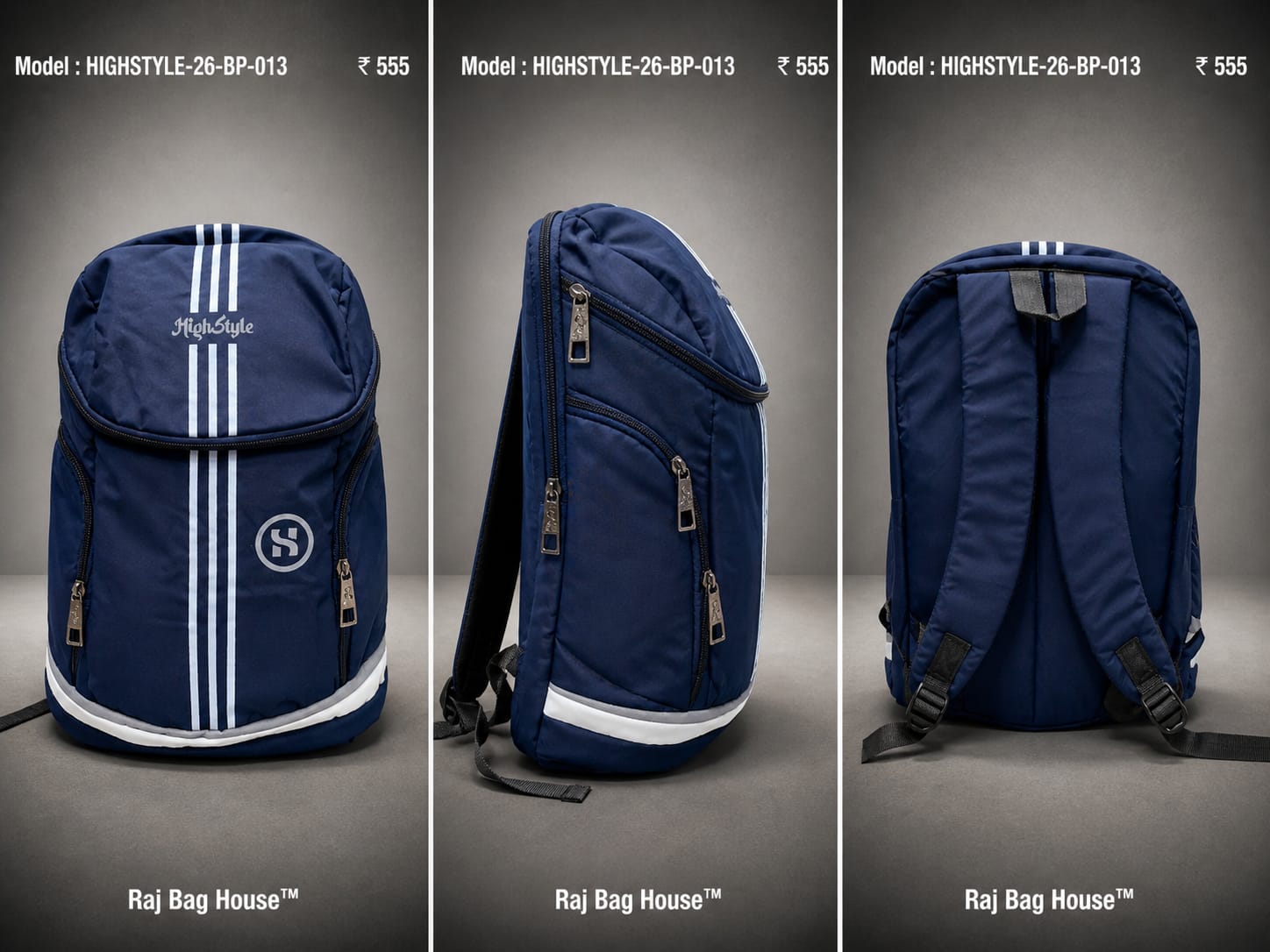 HighStyle Backpack 26-BP-013 - Navy Blue