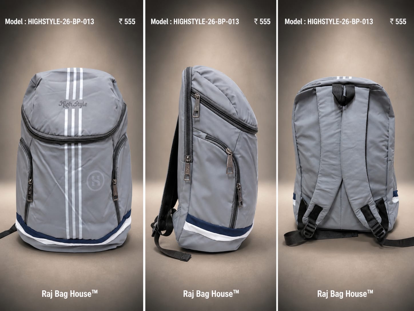 HighStyle Backpack 26-BP-013 - Grey
