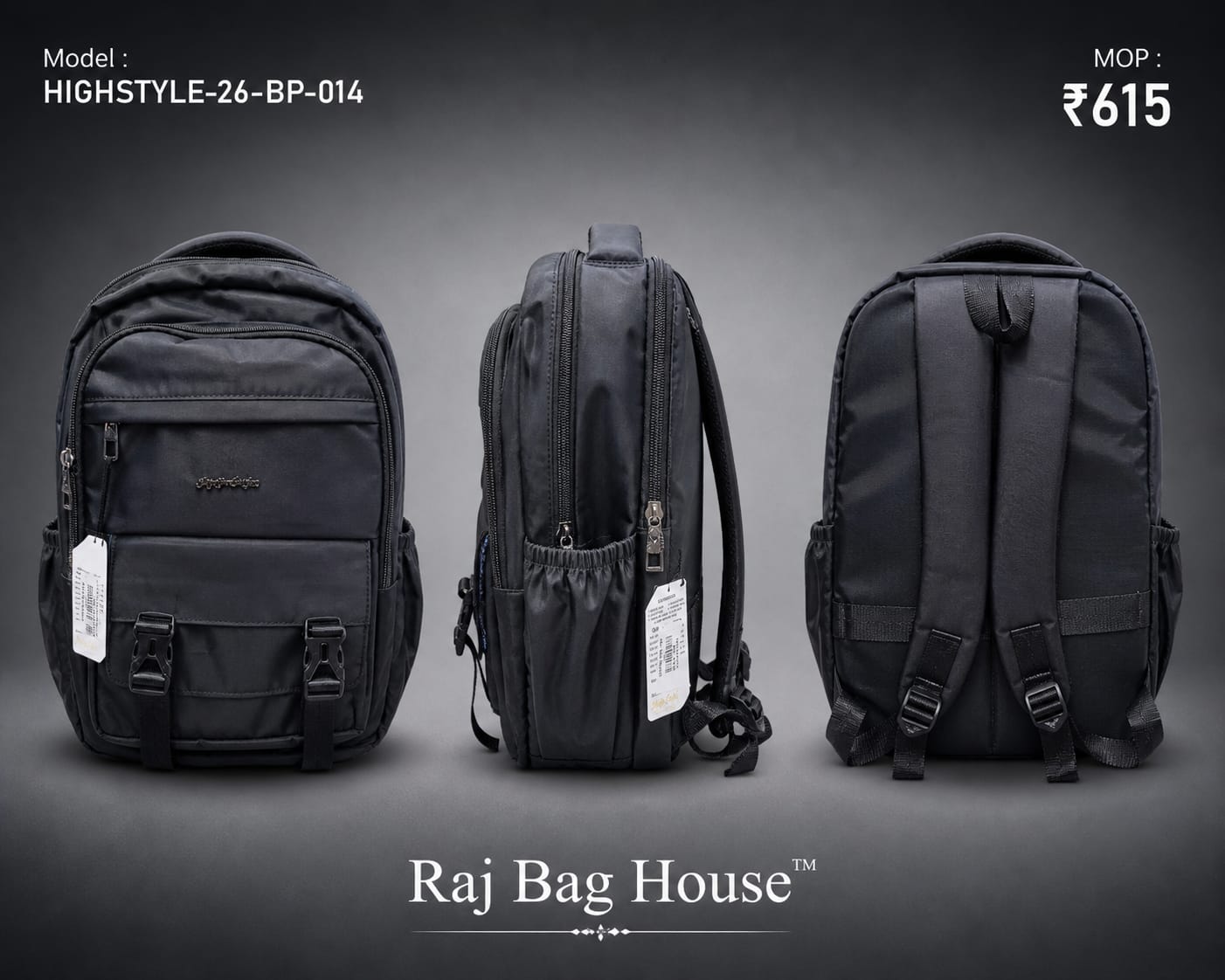 HighStyle 014 Small Backpack – Black 2